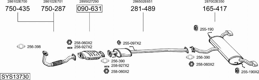 Bosal SYS13730 - Impianto gas scarico autozon.pro