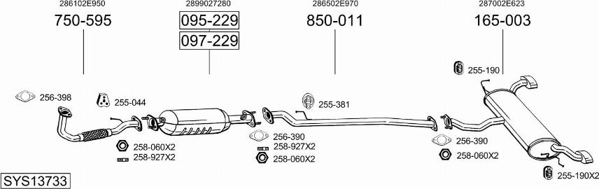 Bosal SYS13733 - Impianto gas scarico autozon.pro