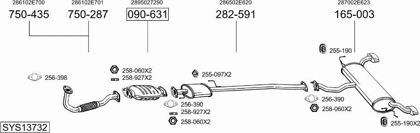 Bosal SYS13732 - Impianto gas scarico autozon.pro