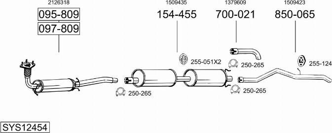 Bosal SYS12454 - Impianto gas scarico autozon.pro