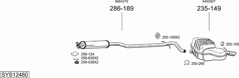 Bosal SYS12460 - Impianto gas scarico autozon.pro