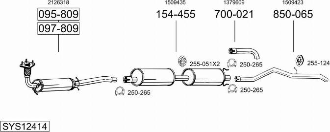 Bosal SYS12414 - Impianto gas scarico autozon.pro