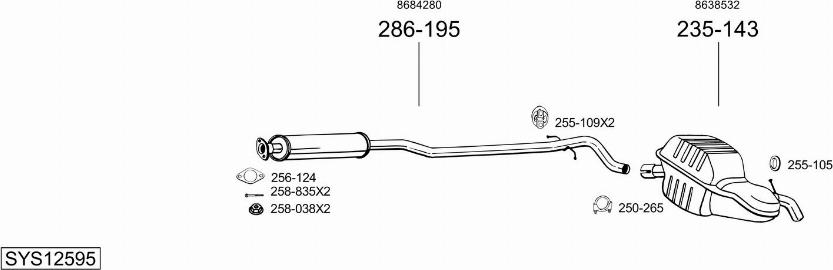 Bosal SYS12595 - Impianto gas scarico autozon.pro