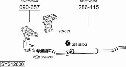 Bosal SYS12600 - Impianto gas scarico autozon.pro