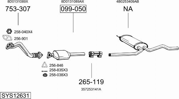 Bosal SYS12631 - Impianto gas scarico autozon.pro