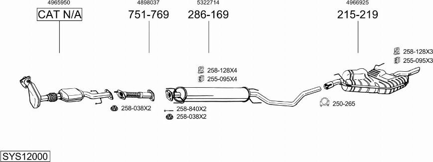 Bosal SYS12000 - Impianto gas scarico autozon.pro