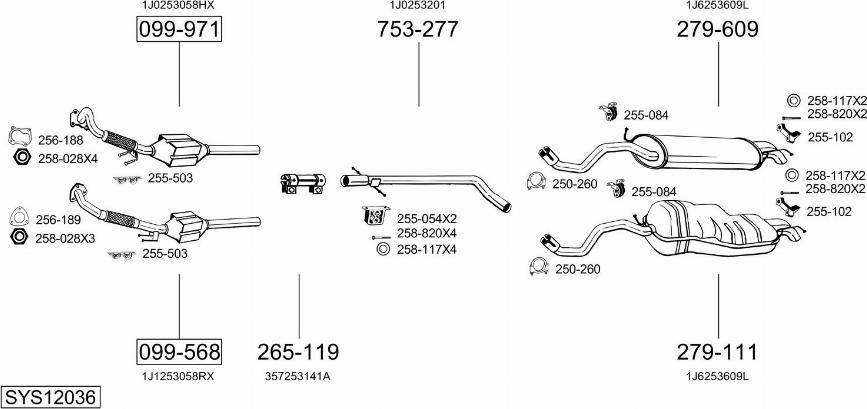 Bosal SYS12036 - Impianto gas scarico autozon.pro