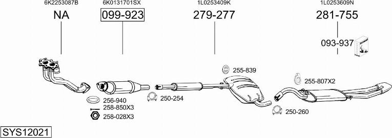 Bosal SYS12021 - Impianto gas scarico autozon.pro