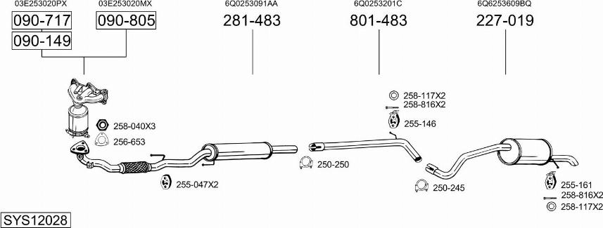 Bosal SYS12028 - Impianto gas scarico autozon.pro