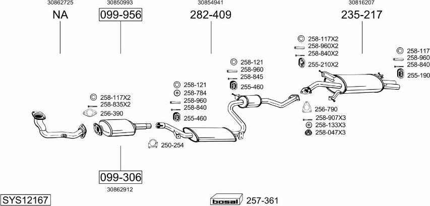 Bosal SYS12167 - Impianto gas scarico autozon.pro