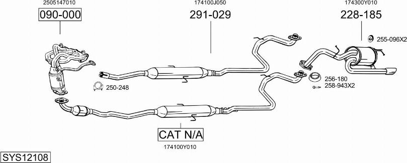 Bosal SYS12108 - Impianto gas scarico autozon.pro