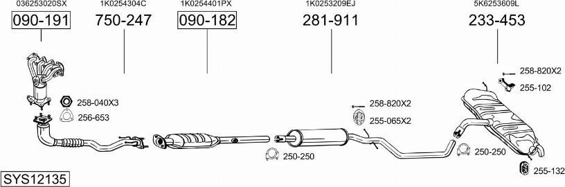 Bosal SYS12135 - Impianto gas scarico autozon.pro