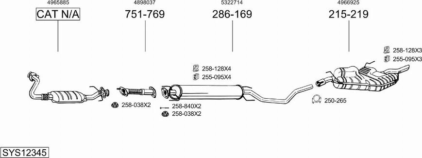 Bosal SYS12345 - Impianto gas scarico autozon.pro