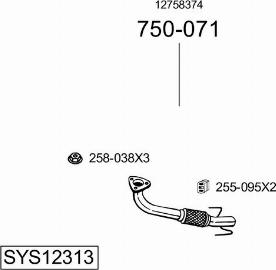 Bosal SYS12313 - Impianto gas scarico autozon.pro