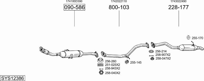 Bosal SYS12386 - Impianto gas scarico autozon.pro