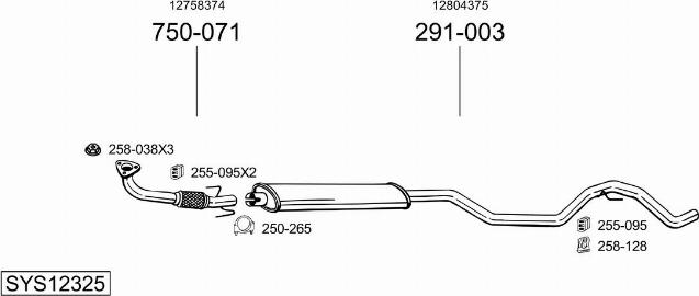 Bosal SYS12325 - Impianto gas scarico autozon.pro