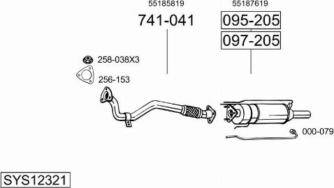 Bosal SYS12321 - Impianto gas scarico autozon.pro