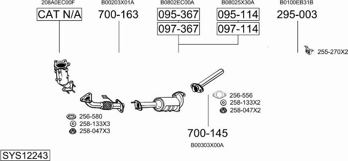 Bosal SYS12243 - Impianto gas scarico autozon.pro