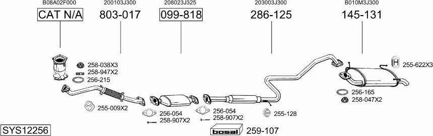 Bosal SYS12256 - Impianto gas scarico autozon.pro