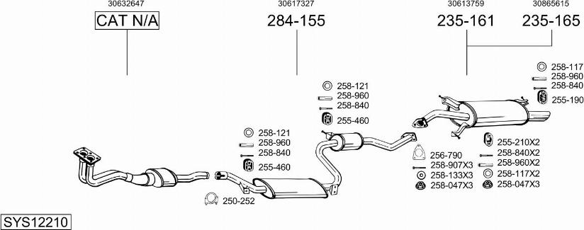 Bosal SYS12210 - Impianto gas scarico autozon.pro