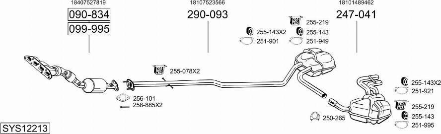 Bosal SYS12213 - Impianto gas scarico autozon.pro