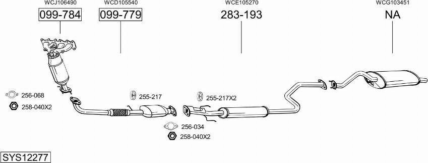 Bosal SYS12277 - Impianto gas scarico autozon.pro