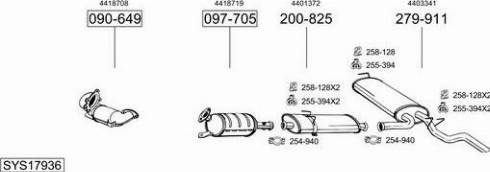 Bosal SYS17936 - Impianto gas scarico autozon.pro