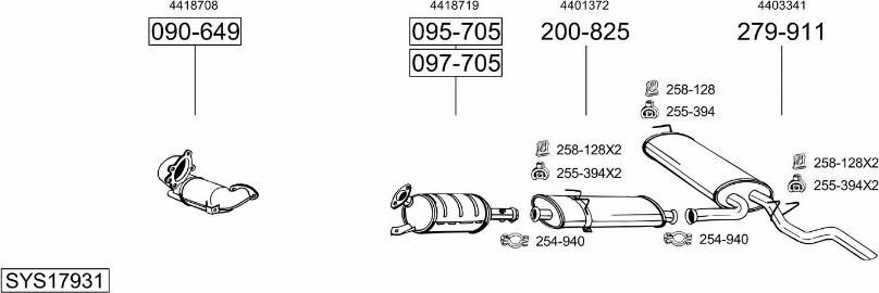 Bosal SYS17931 - Impianto gas scarico autozon.pro