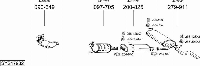 Bosal SYS17932 - Impianto gas scarico autozon.pro