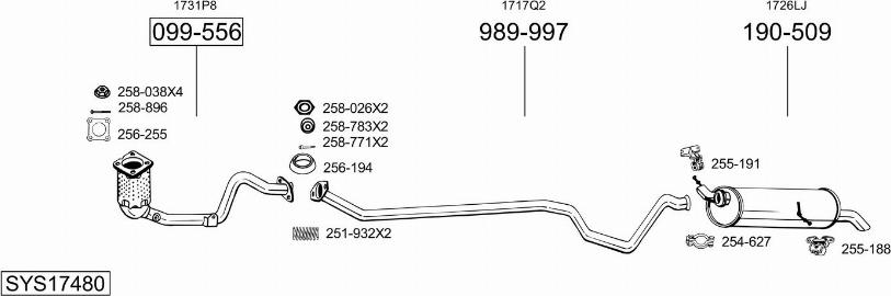 Bosal SYS17480 - Impianto gas scarico autozon.pro