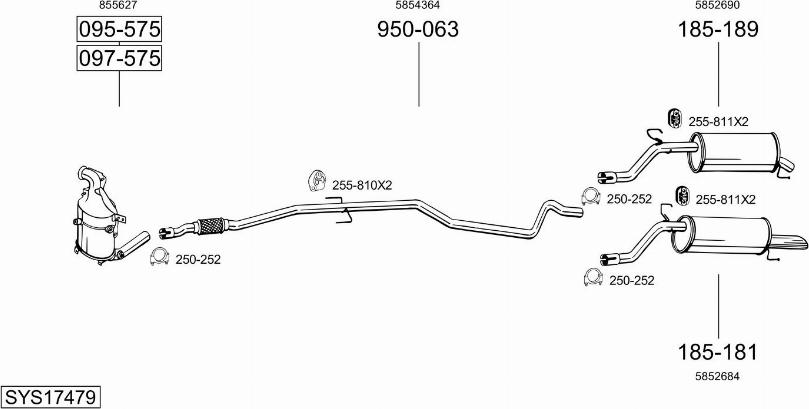 Bosal SYS17479 - Impianto gas scarico autozon.pro