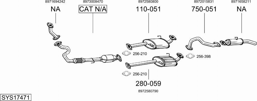 Bosal SYS17471 - Impianto gas scarico autozon.pro