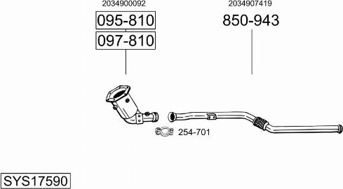 Bosal SYS17590 - Impianto gas scarico autozon.pro