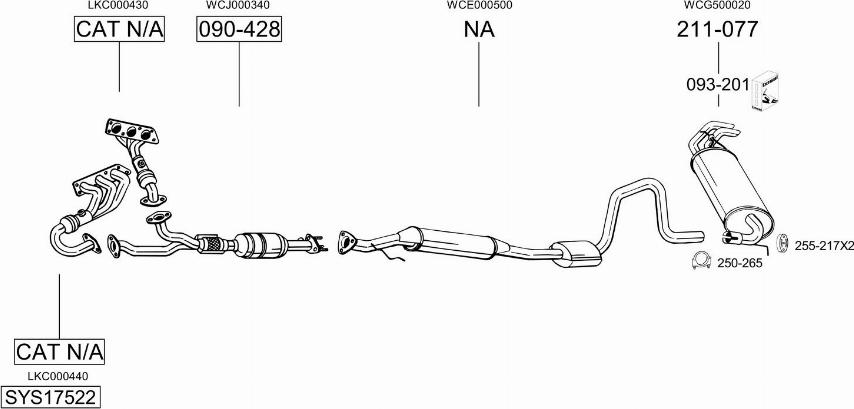 Bosal SYS17522 - Impianto gas scarico autozon.pro