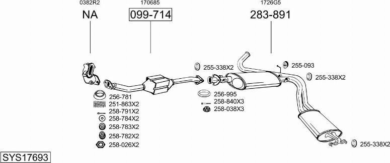 Bosal SYS17693 - Impianto gas scarico autozon.pro