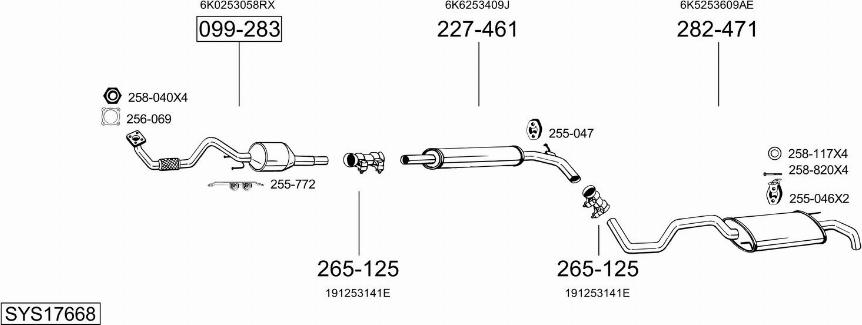 Bosal SYS17668 - Impianto gas scarico autozon.pro