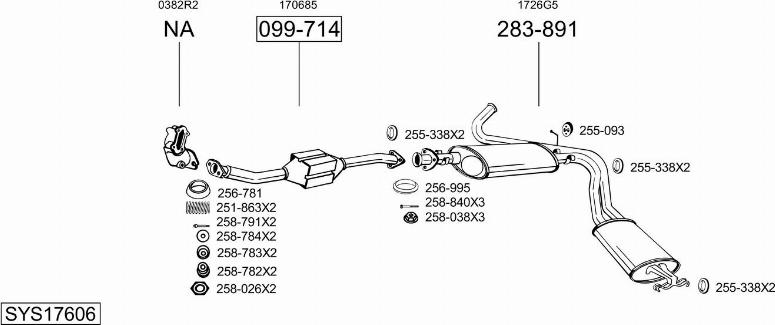 Bosal SYS17606 - Impianto gas scarico autozon.pro