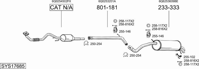 Bosal SYS17685 - Impianto gas scarico autozon.pro