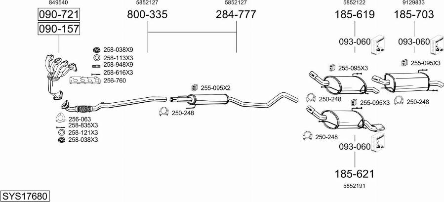 Bosal SYS17680 - Impianto gas scarico autozon.pro