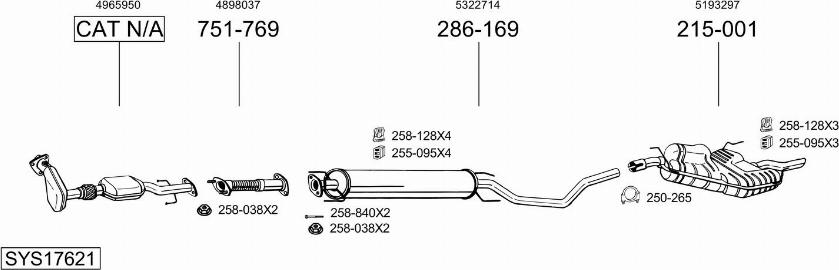 Bosal SYS17621 - Impianto gas scarico autozon.pro