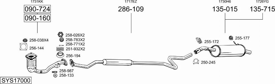 Bosal SYS17000 - Impianto gas scarico autozon.pro