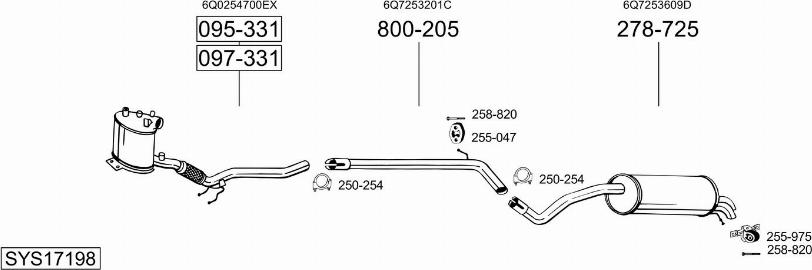 Bosal SYS17198 - Impianto gas scarico autozon.pro