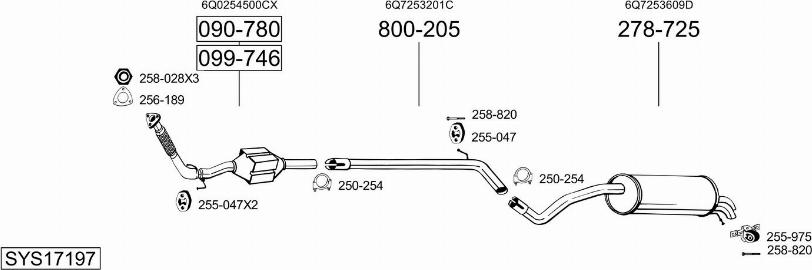 Bosal SYS17197 - Impianto gas scarico autozon.pro