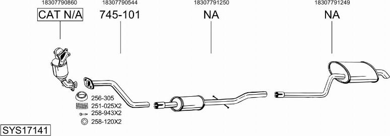 Bosal SYS17141 - Impianto gas scarico autozon.pro