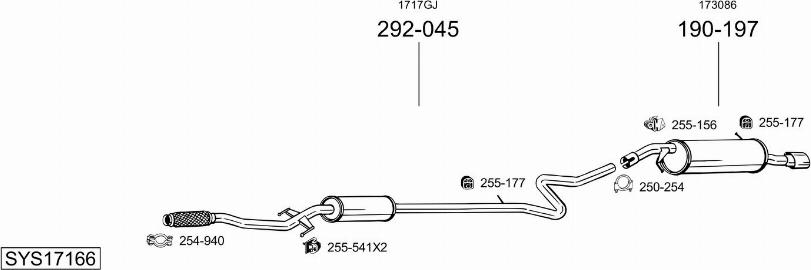 Bosal SYS17166 - Impianto gas scarico autozon.pro