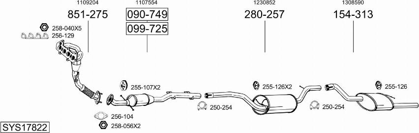 Bosal SYS17822 - Impianto gas scarico autozon.pro