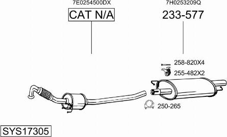 Bosal SYS17305 - Impianto gas scarico autozon.pro