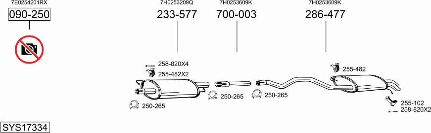 Bosal SYS17334 - Impianto gas scarico autozon.pro