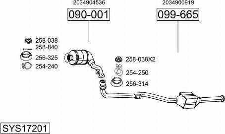 Bosal SYS17201 - Impianto gas scarico autozon.pro