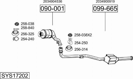 Bosal SYS17202 - Impianto gas scarico autozon.pro